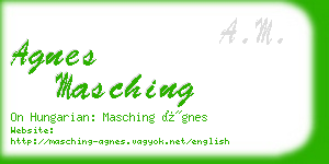 agnes masching business card